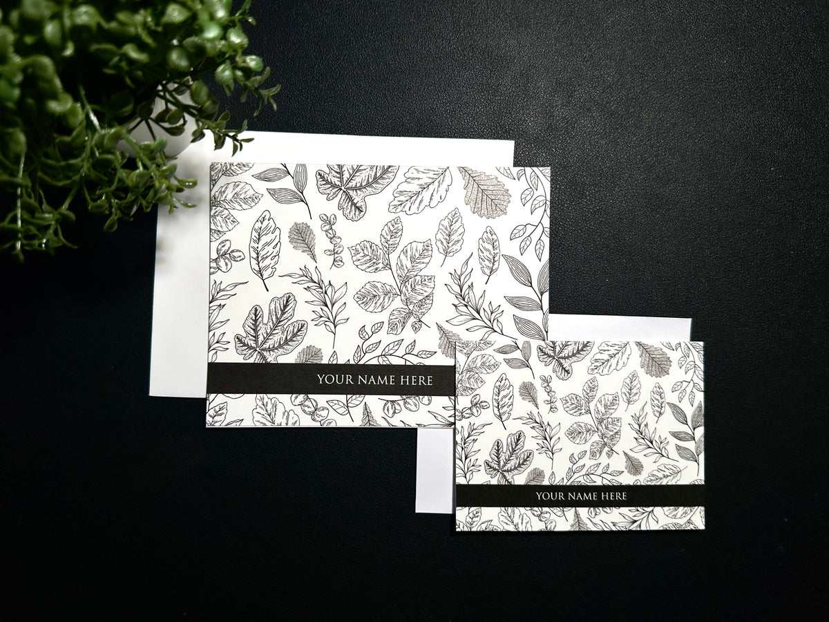 Bifold Notecard Set - Monoline Leaves