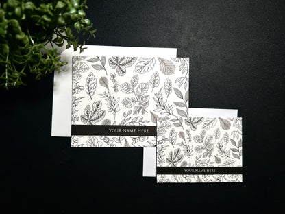 Bifold Notecard Set - Monoline Leaves