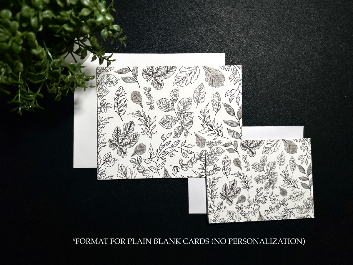 Bifold Notecard Set - Monoline Leaves