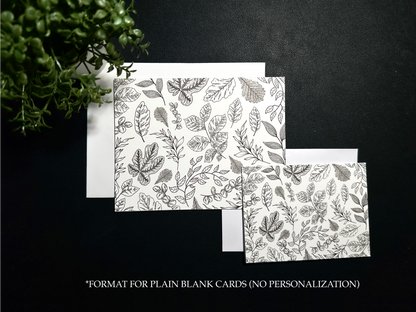 Bifold Notecard Set - Monoline Leaves