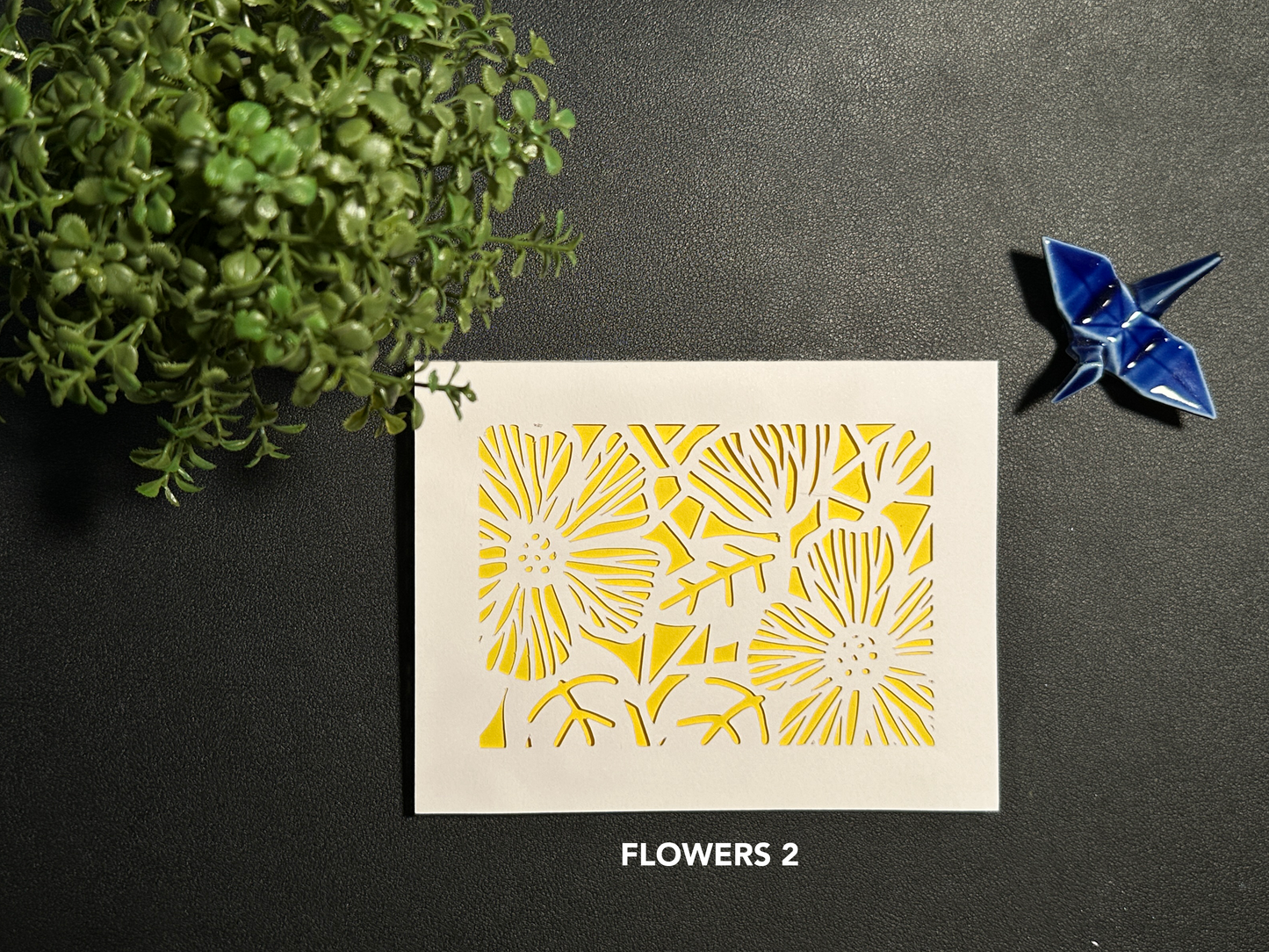 Die-cut Bifold Card - Flowers