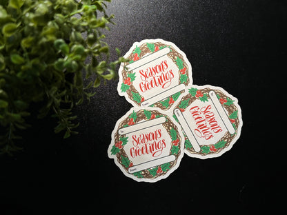 Die Cut Holiday Gift Tags - Mistletoe Wreath