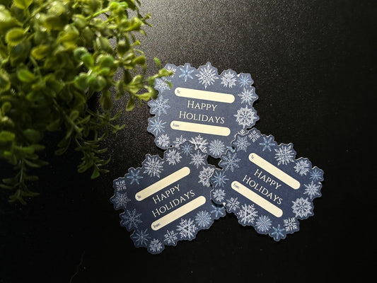 Die Cut Holiday Gift Tags - Holiday Snowflakes (Blue)