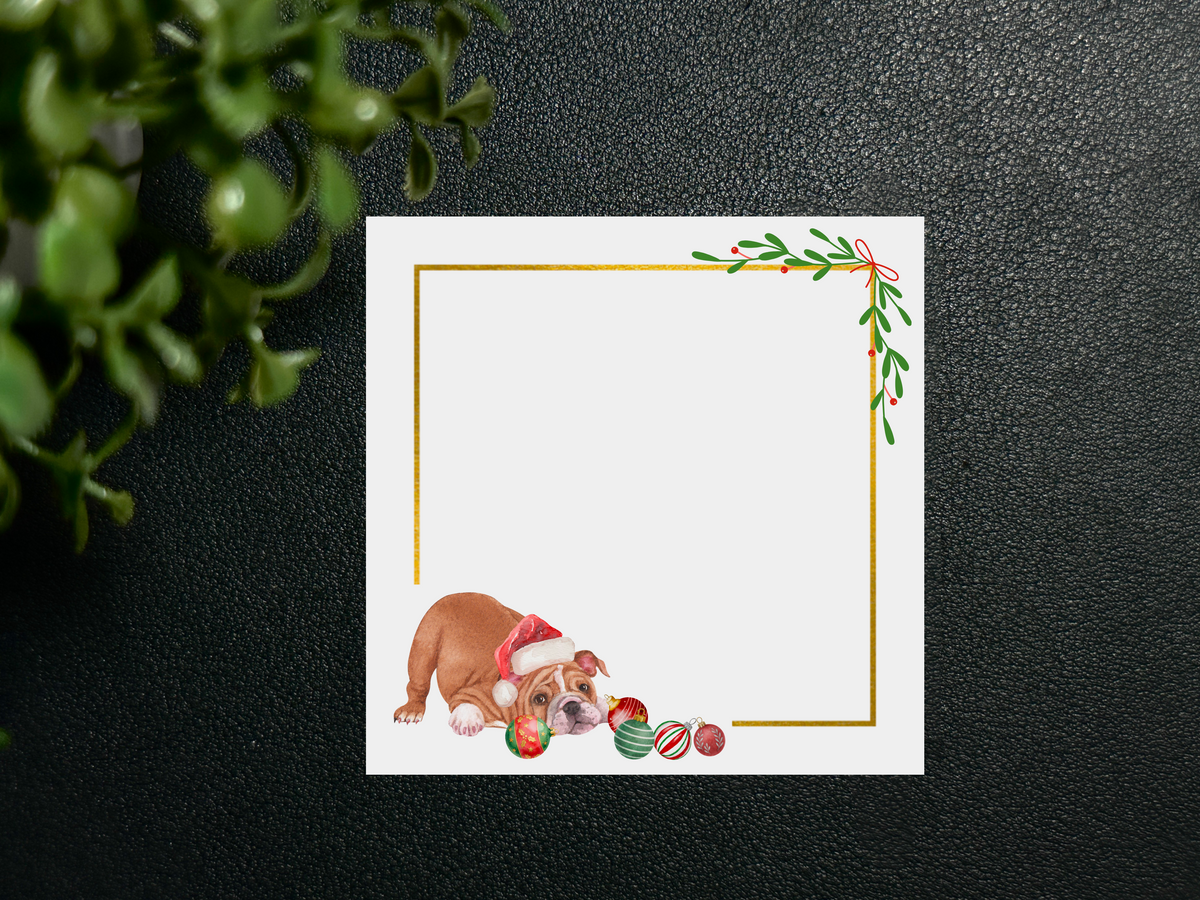 Square Gift Tags - Holiday - Bulldog