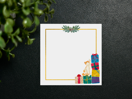 Square Gift Tags - Holiday - Ginger & White Cat