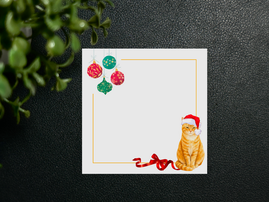 Square Gift Tags - Holiday - Orange Tabby