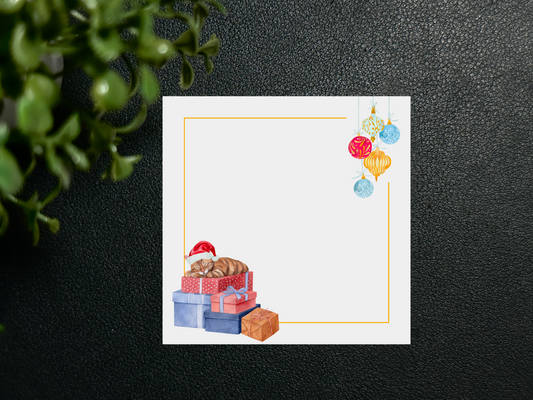 Square Gift Tags - Holiday - Sleeping Cat