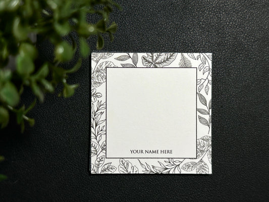 Square Gift Tags - Monoline Leaves