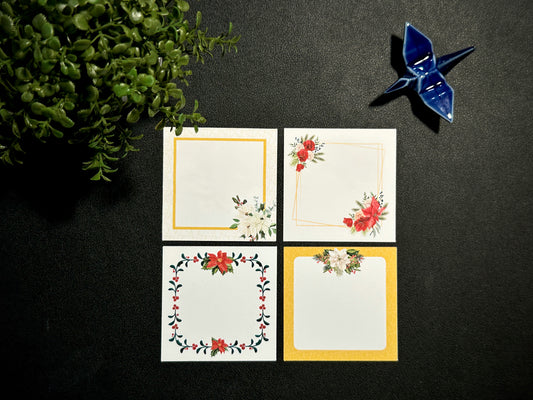 Square Holiday Gift Tags - Poinsettia