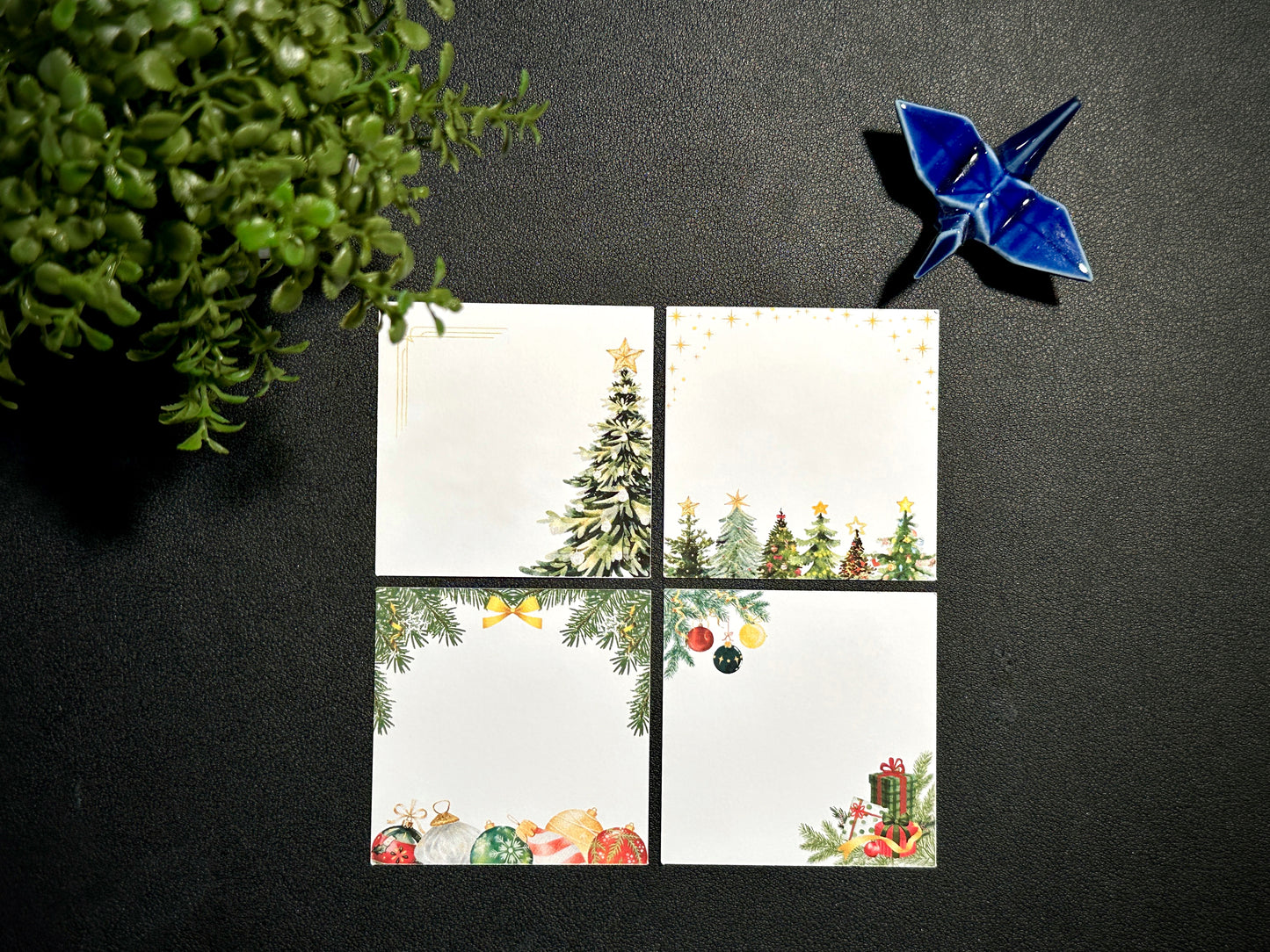 Square Holiday Gift Tags - Trees & Ornaments
