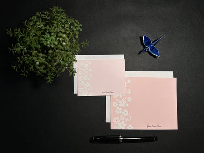 Flat Notecard Set - Sakura Blossoms