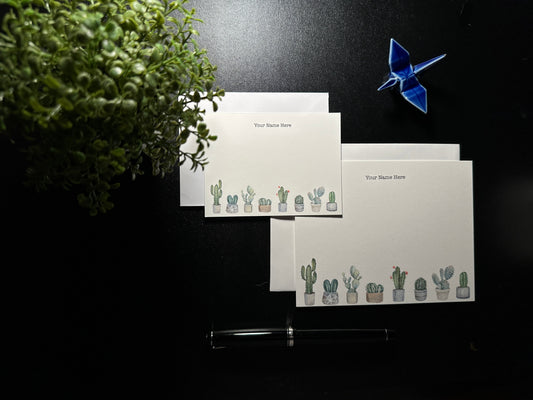 Flat Notecard Set - Cactus
