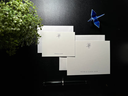 Flat Notecard Set - Custom Calligraphy