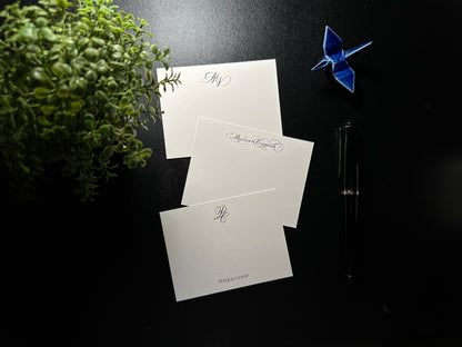 Flat Notecard Set - Custom Calligraphy