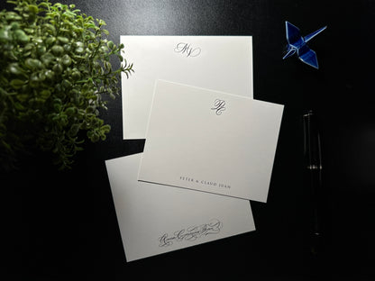 Flat Notecard Set - Custom Calligraphy