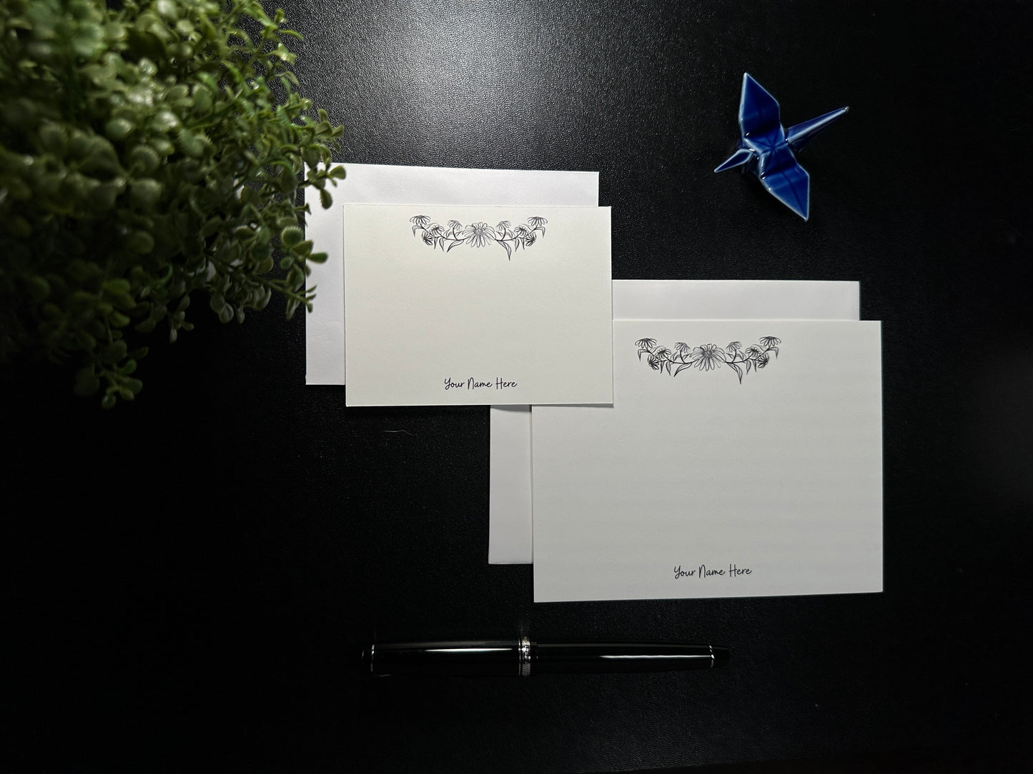 Flat Notecard Set - Daisies