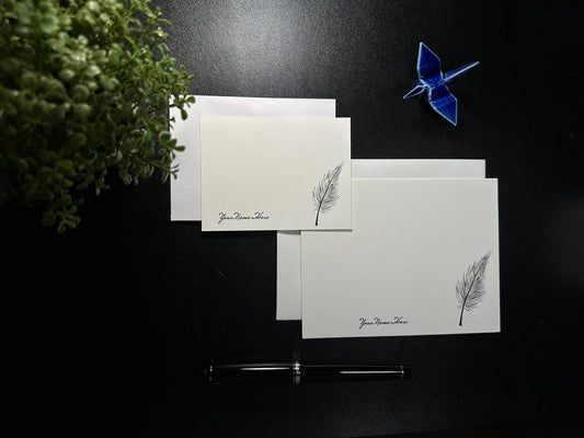 Flat Notecard Set - Feather