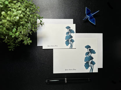 Flat Notecard Set - Ginkgo