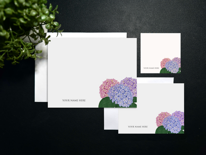 Flat Notecard Set - Hydrangea 2