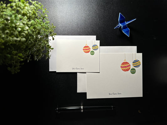 Flat Notecard Set - Ornaments