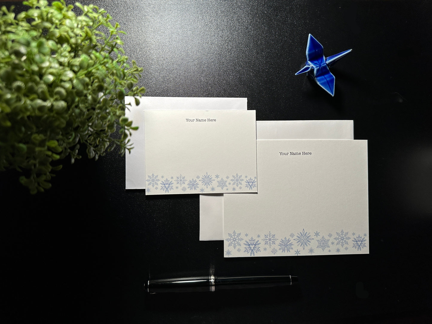 Flat Notecard Set - Snowflake 2
