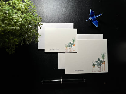 Flat Notecard Set - House Plants