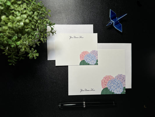 Flat Notecard Set - Hydrangea 2