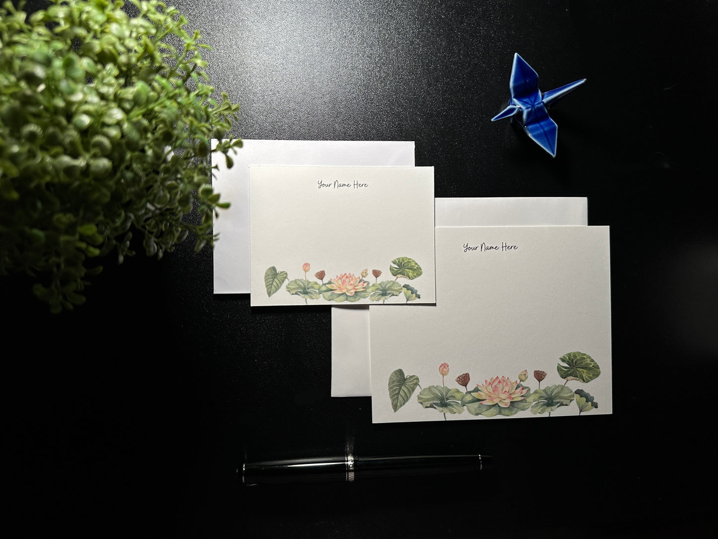 Flat Notecard Set - Lotus