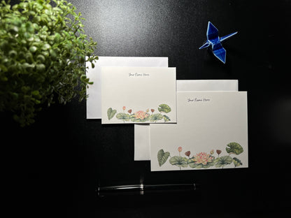 Flat Notecard Set - Lotus