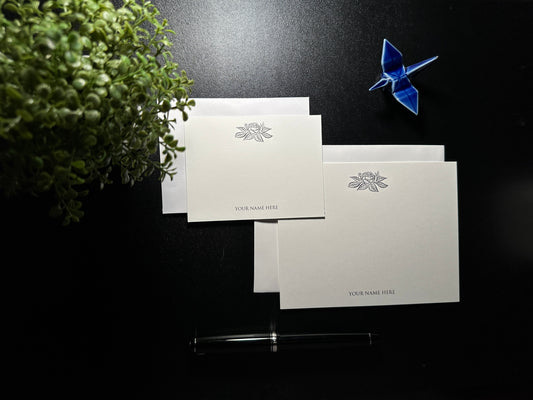 Flat Notecard Set - Peony 2