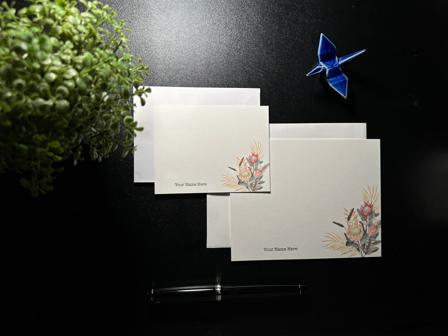 Flat Notecard Set - Protea