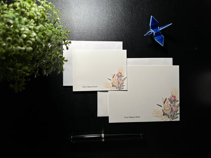 Flat Notecard Set - Protea