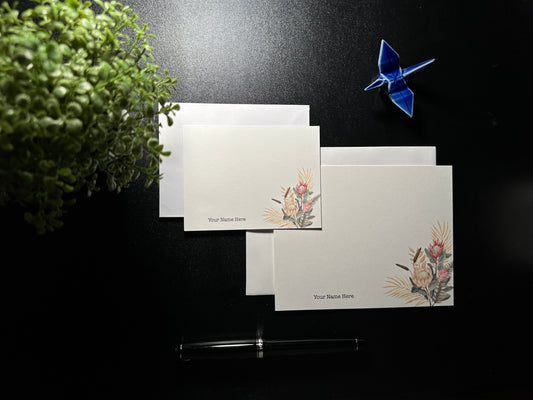 Flat Notecard Set - Protea