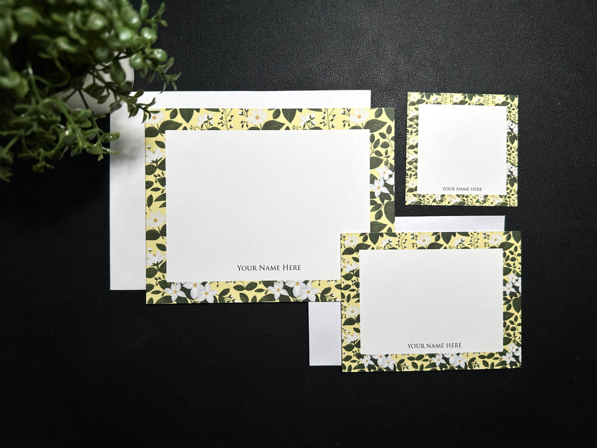 Flat Notecard Set - Jasmine