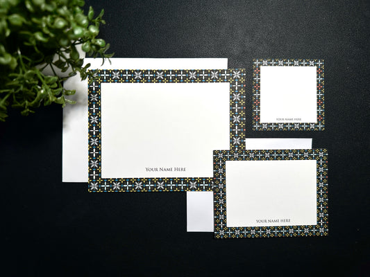 Flat Notecard Set - Sashiko1