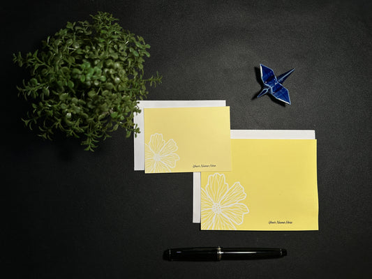 Flat Notecard Set - Sunshine Flower