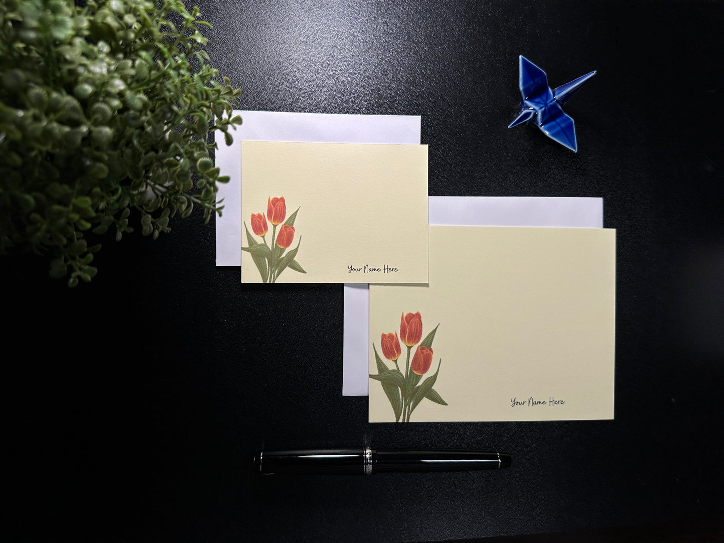 Flat Notecard Set - Tulips