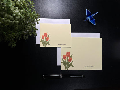 Flat Notecard Set - Tulips
