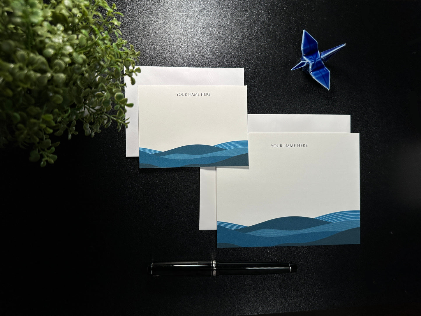 Flat Notecard Set - Waves