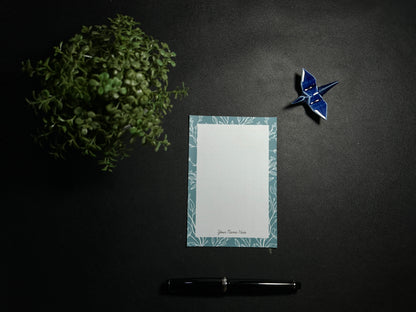 Notepad - White Line Flora (Fuchsia & Teal)