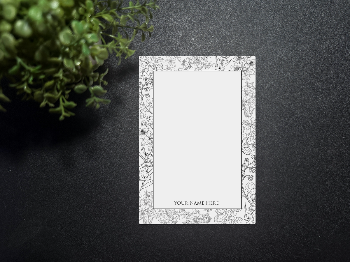 Notepad - Monoline Flowers
