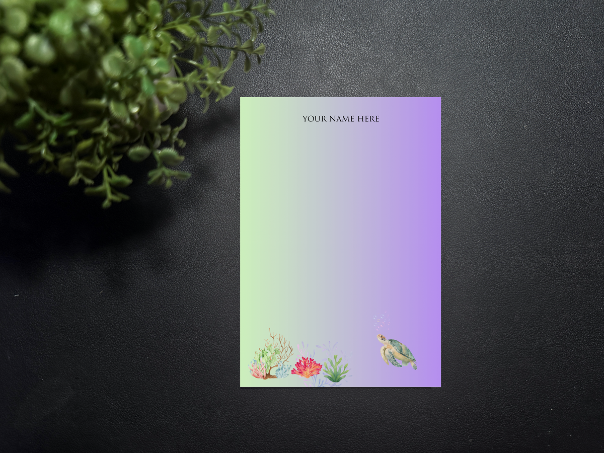 Notepad - Under the Sea - Turtle